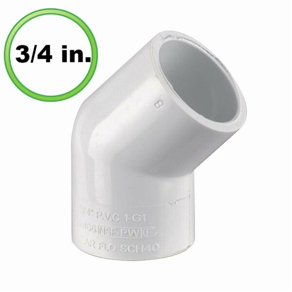 Cool Kitchen 0.75 in. 45 Degree Ell PVC Fitting CO3370582